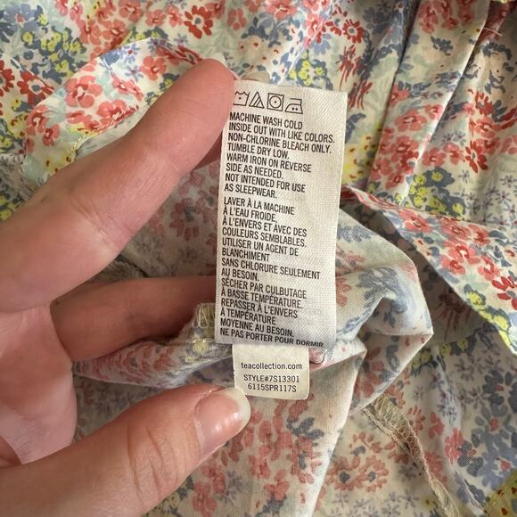 Tea Collection Girls‎ Dress Size 4 Ruffle Sleeve Cotton Floral Sundress Summer - Picture 10 of 10